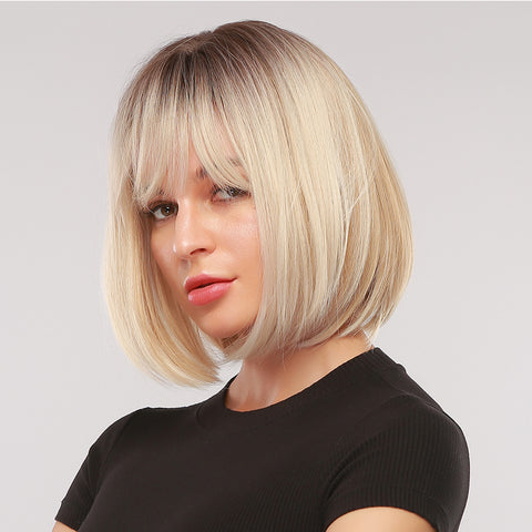【Melody Picked】Gray Short Bob Wig Synthetic Heat Resistant Wig SS176-1