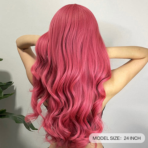 🔥NEW ARRIVAL!!!🔥【YW26】pink curly wigs with bangs wigs for Women WL1020-1