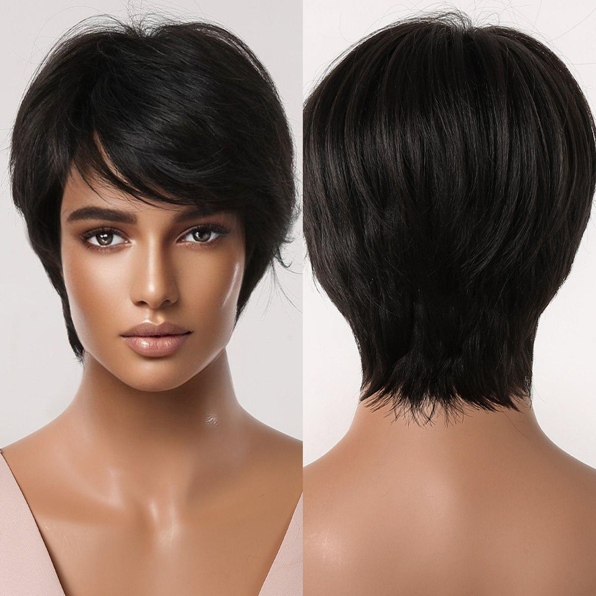 【Ellie 45】BUY 3 wigs pay 2 wigs 8 Inches Short Black Wigs Pixie Cut Wigs for Women Daily or Cosplay Use LC2065-1