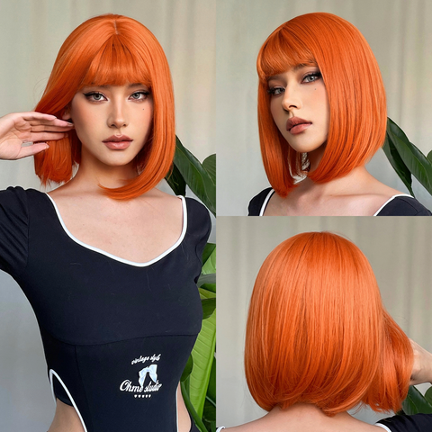 【Luna 54】 straight Bob orange Short Fashion Wig WL1100-1