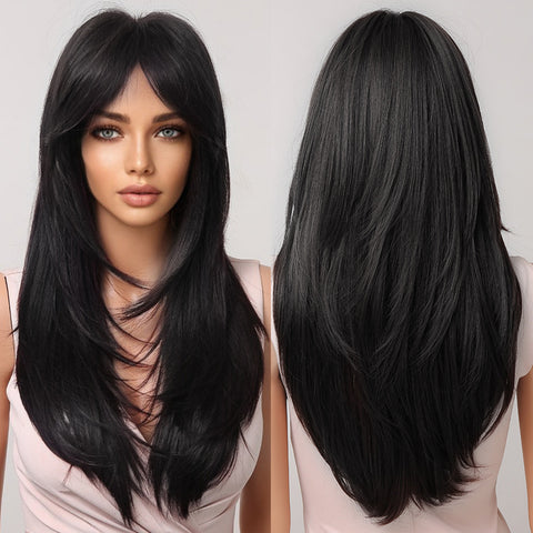 【Gaby 92】🔥BUY 3 WIG PAY 2 WIG🔥long black straight wigs with bangs wigs for women LC2068-8