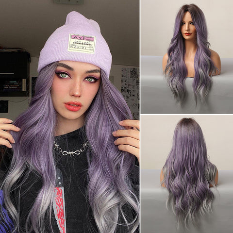 【Gaby 59】🔥BUY 3 WIG PAY 2 WIG🔥Haircube 26 Inch Ombre Pink Long Wavy Curly Wig  LC5116