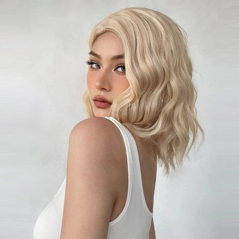 【YW88】Haircube 16 Inch Blonde Medium Long Curly  Wig   WL1050-1