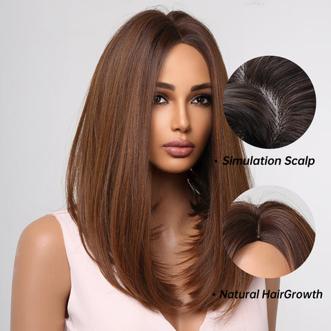 【Sphere 36】18 inch Short Brown Bob Wigs for Women LC2016-1