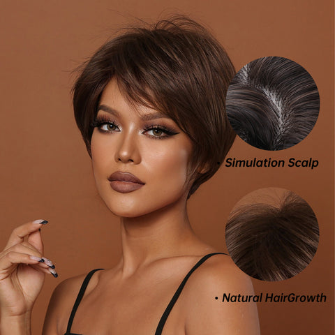 Haircube 10 Inch  Pixie Cut Wig Synthetic  Natural Comfortable for Woman LC2020-2