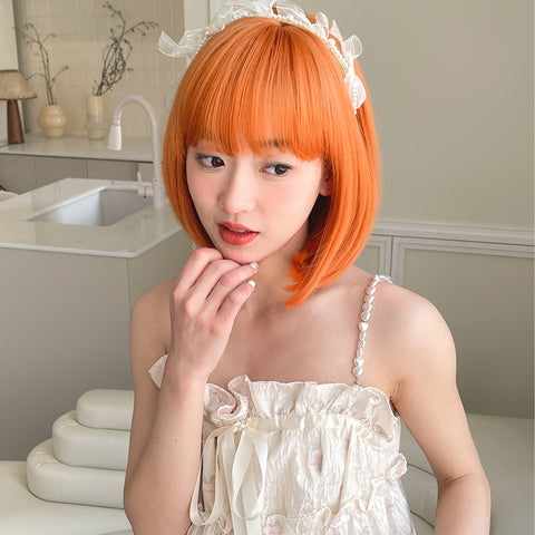 M17 straight Bob orange Short Fashion Wig WL1100-1
