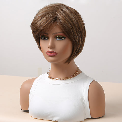 NEW ARRIVAL!!【Gaby 36】🔥BUY 3 WIG PAY 2 WIG🔥 8 Inch Brown Short  Pixie Cut Wig Heat Resistant Synthetic Wig  SS179-1
