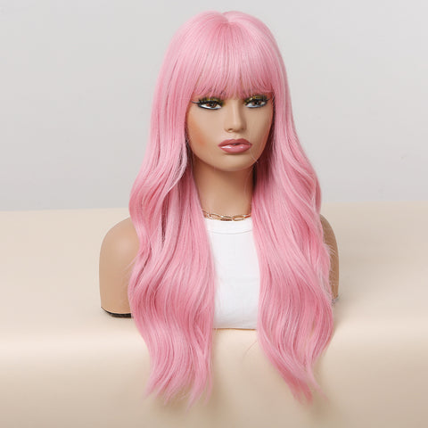 【Gaby 73】🔥BUY 3 WIG PAY 2 WIG🔥Haircube 24 Inch Long Pink Wavy Curly Wig  WL1038-1
