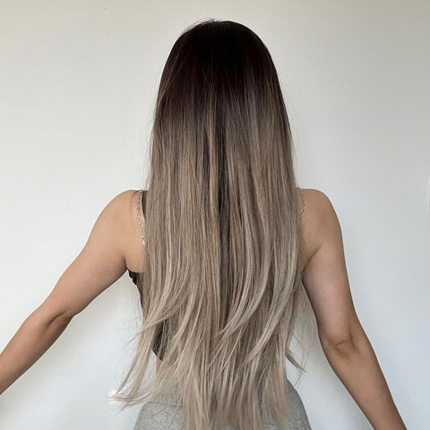 M21 long straight hair ombre grey women hair LC267