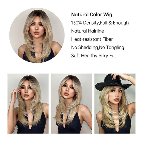 【YW24】 24inches  Natural straight long Fashion Wig LC259-1