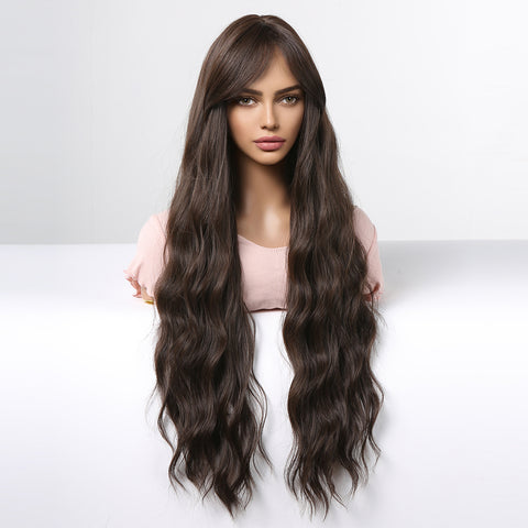 【YW29】 brown curly wigs with bangs wigs for Women WL1115-1