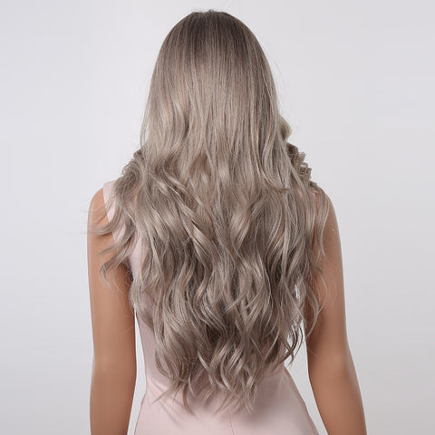 【Gaby 9】🔥BUY 3 WIG PAY 2 WIG🔥 Haircube 30 Inch Long Silver Gray  Wavy Wig Middle Part Natural for Woman  LC2044-1