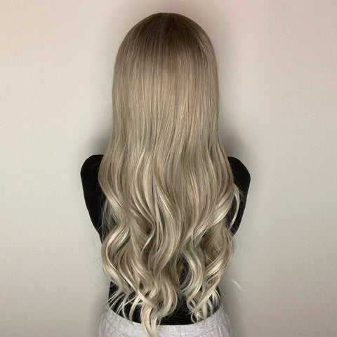 S2 Platinum Highlight Long Wavy Curly Wig  26 Inch   LC5118