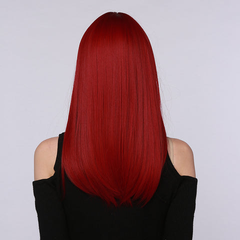 S83 Long Red Satraight Wig with Bang  24 Inch  lc6044-1