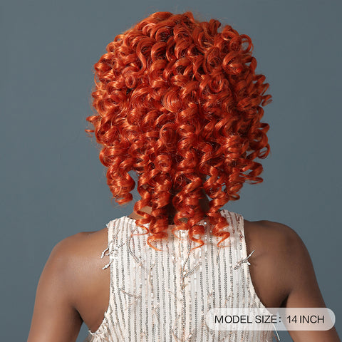 T23 Red 14 Inch curly wigs WL1103-2