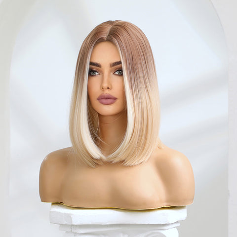 【Peachy 66】18 inches mixed brown blonde wave and long hair wig LC8037-1