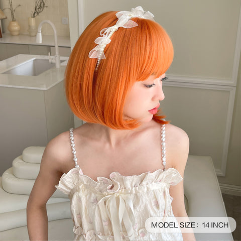 M17 straight Bob orange Short Fashion Wig WL1100-1