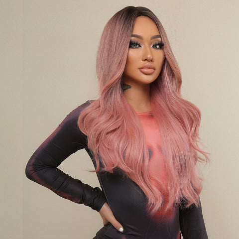 【Gaby 79】 🔥BUY 3 WIG PAY 2 WIG🔥Long Ombre Pink Wavy Synthetic wigs LC313-1