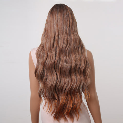 S29 Long Brown Mixed Blonde  Natural Comfortable for Woman  30 Inch LC2059-1
