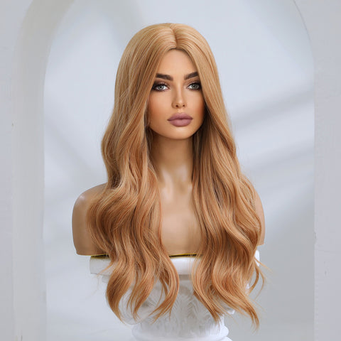 【YW2】 natural wave and long hair brown fashion wig 26 inches LC8044