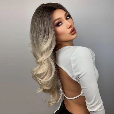 【Gaby 50】🔥BUY 3 WIG PAY 2 WIG🔥 Long Platinum Synthetic Wavy wigs LC307-1
