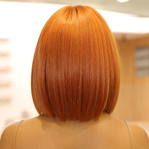 【Sphere 47】14 Inch short straight bobo wigs orange wigs with bangs wigs for women LC2071-3