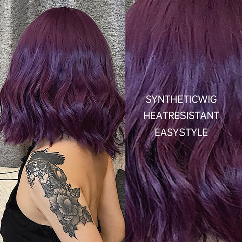 【YW44】14 Inch Purple Short  Wigs for Women WL1006-3