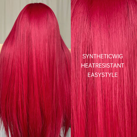 S76 Haircube 26 Inch Long Red Straight Wig   WL1085-1