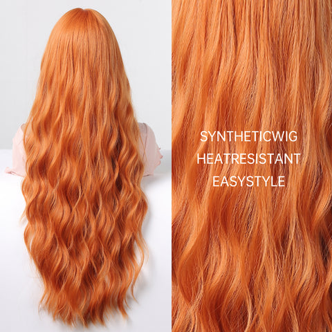 【Sphere 2】26 Inch orange curly wigs with bangs wigs for Women WL1115-2
