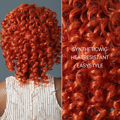 T23 Red 14 Inch curly wigs WL1103-2