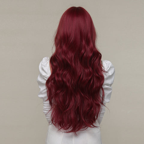 【YW25】26inches wine red Long Burgundy curly wig LC2074-1