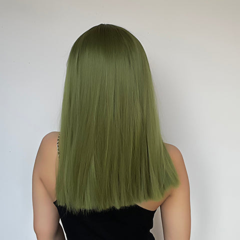 【Luna 7】 Haircube Long Cyan Green Straight Synthetic Wig LC6043-1
