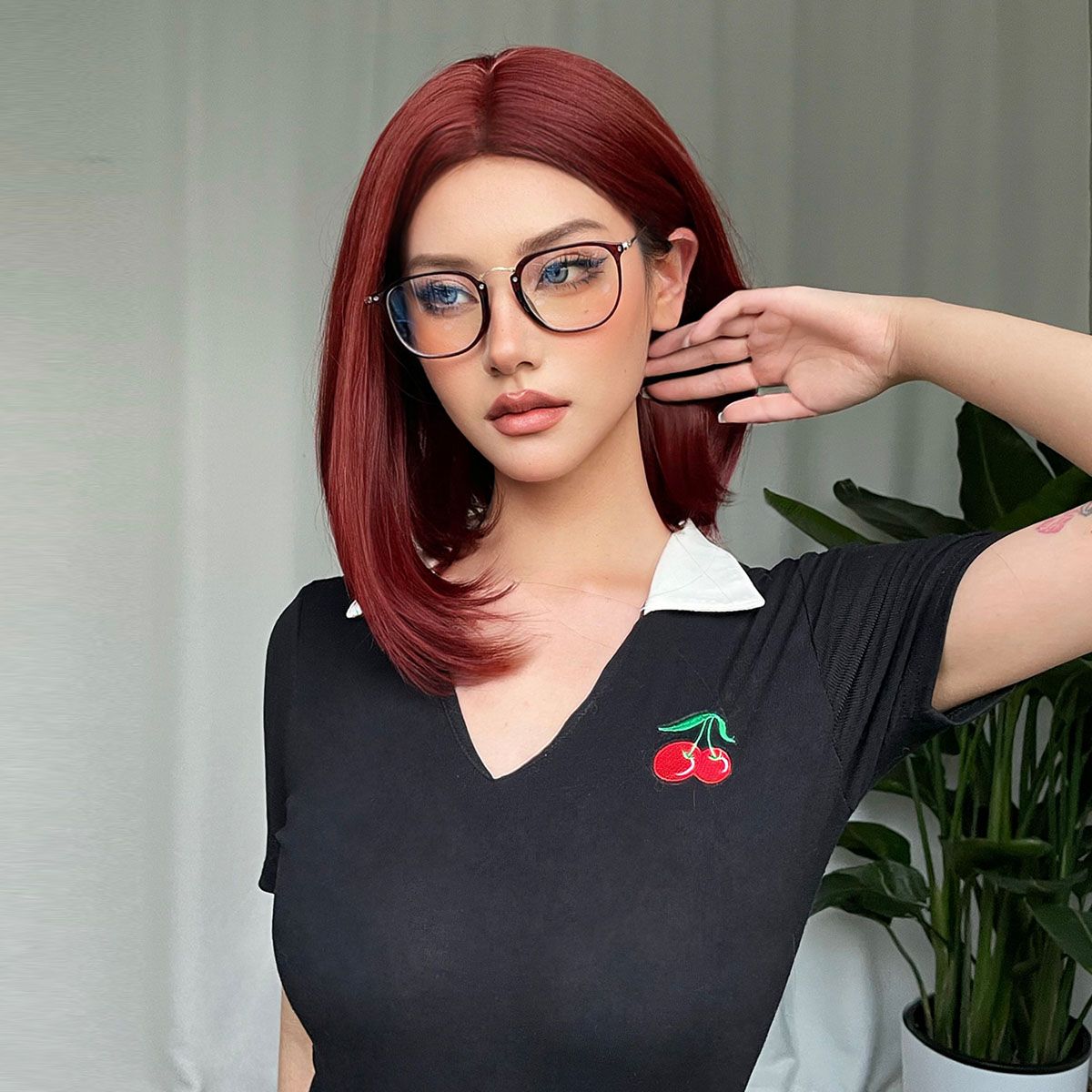 【Farra 83】🔥BUY 3 WIG PAY 2 WIG🔥 Gaby 26 short bobo straight wigs red for women WL1086-1